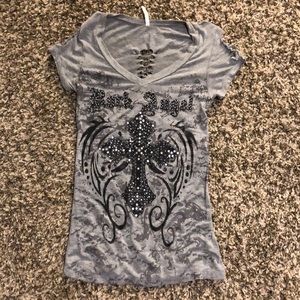 Juniors distressed top